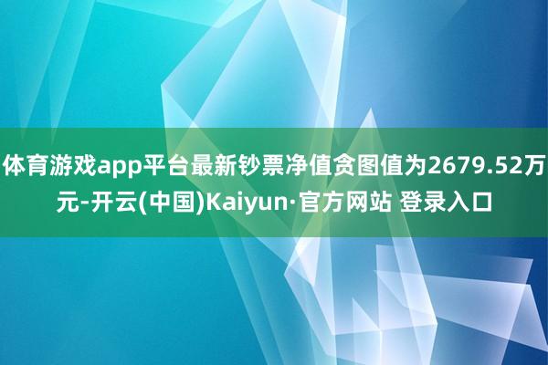体育游戏app平台最新钞票净值贪图值为2679.52万元-开云(中国)Kaiyun·官方网站 登录入口