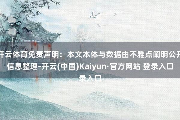 开云体育免责声明：本文本体与数据由不雅点阐明公开信息整理-开云(中国)Kaiyun·官方网站 登录入口